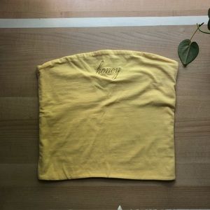 Brandy Melville Honey Strapless Tube Top Yellow